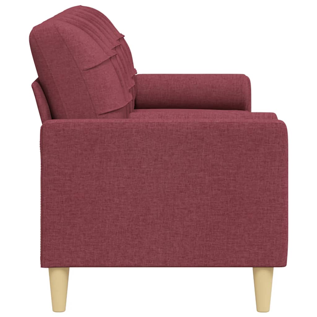Sofá 3 lug. + almofadas decorativas 210cm tecido vermelho tinto