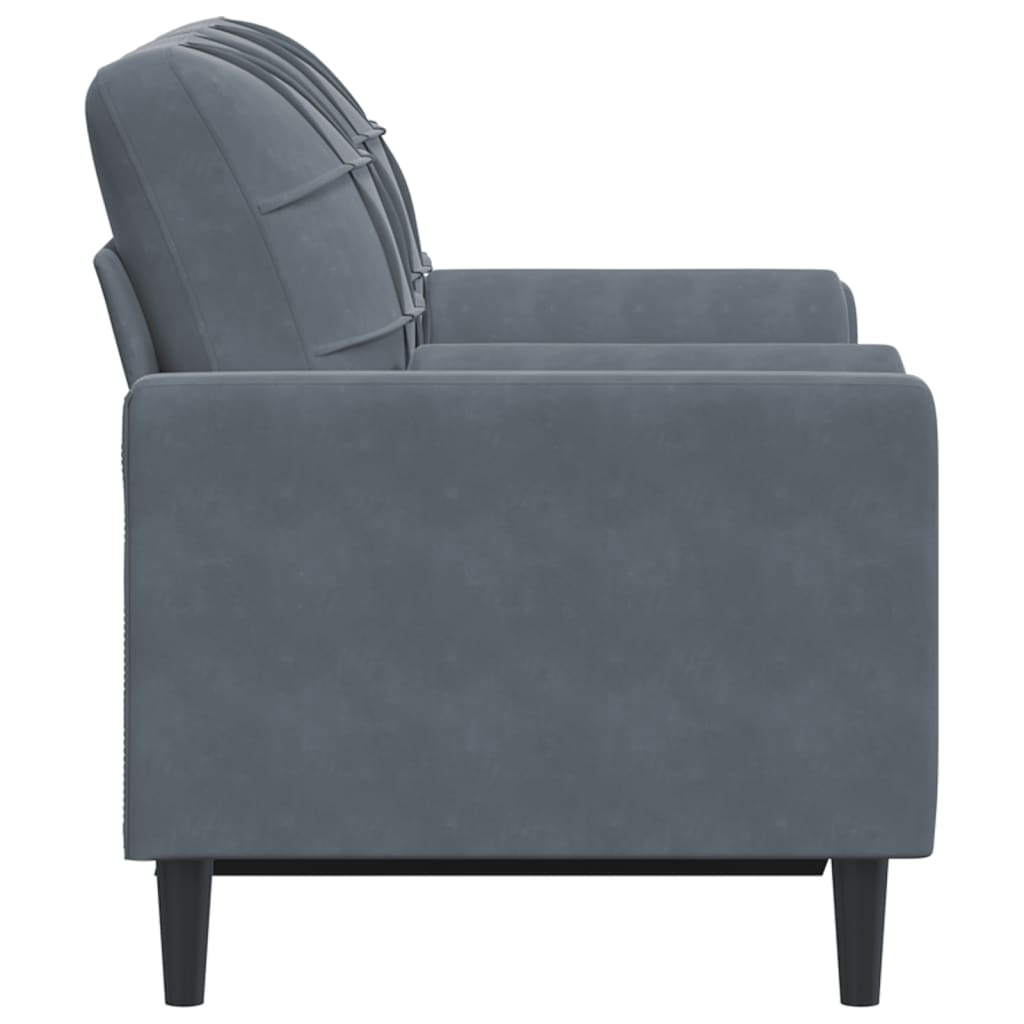 2-seater sofa with decorative cushions 120 cm dark grey velvet