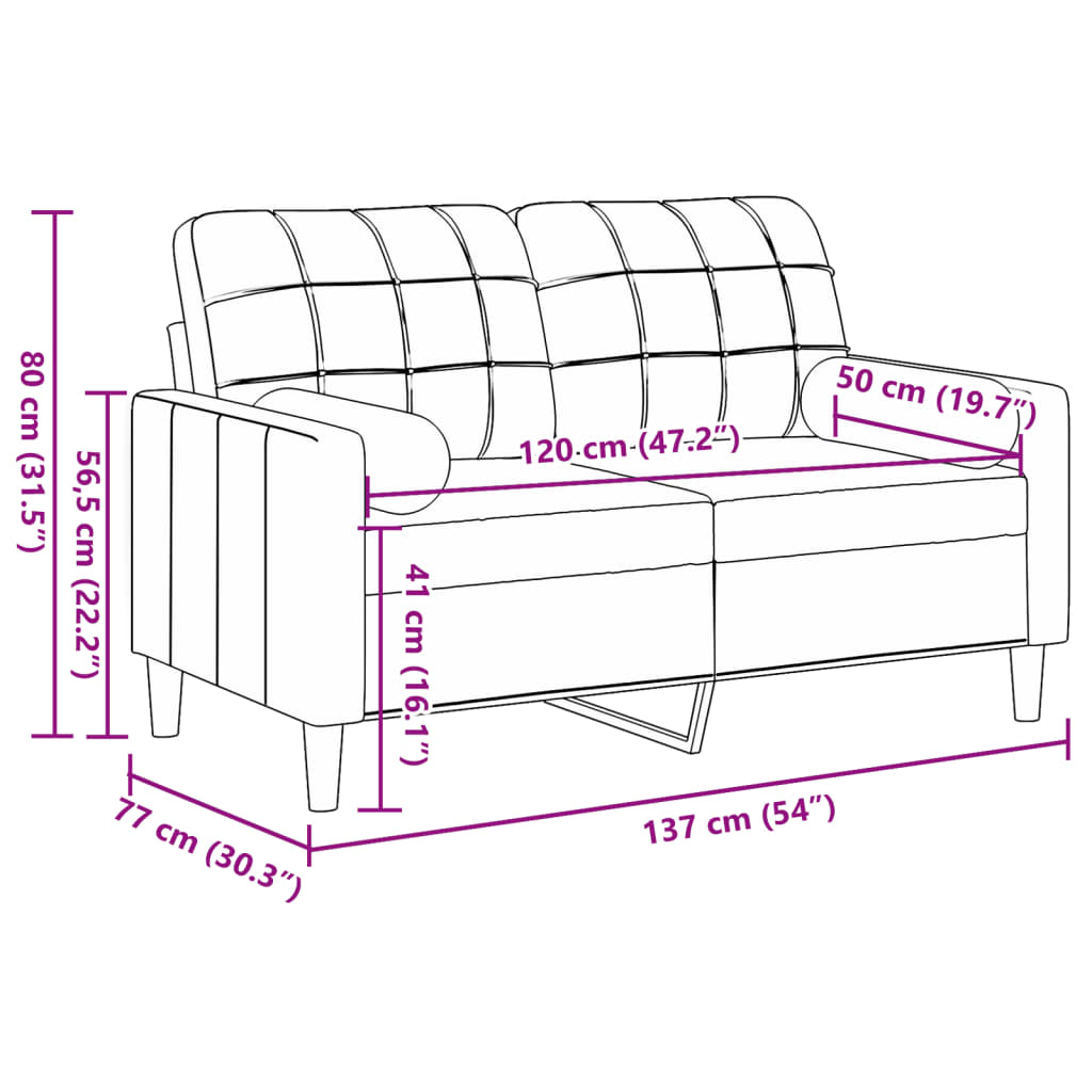 Sofá 2 lugares c/ almofadas decorativas 120 cm veludo amarelo