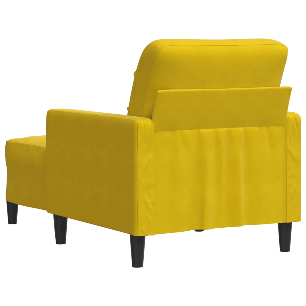 Poltrona com apoio de pés 60 cm veludo amarelo