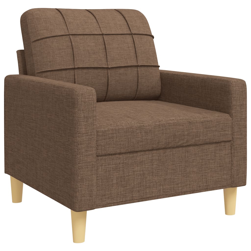 3 pcs brown fabric sofa set