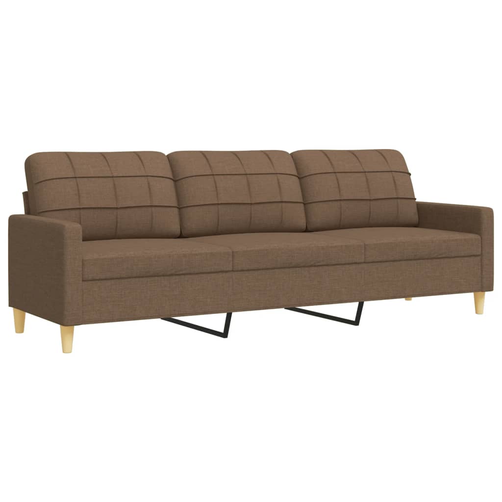 3 pcs brown fabric sofa set