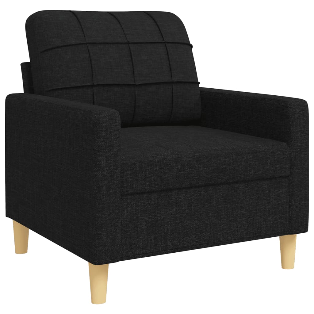 3 pcs black fabric sofa set