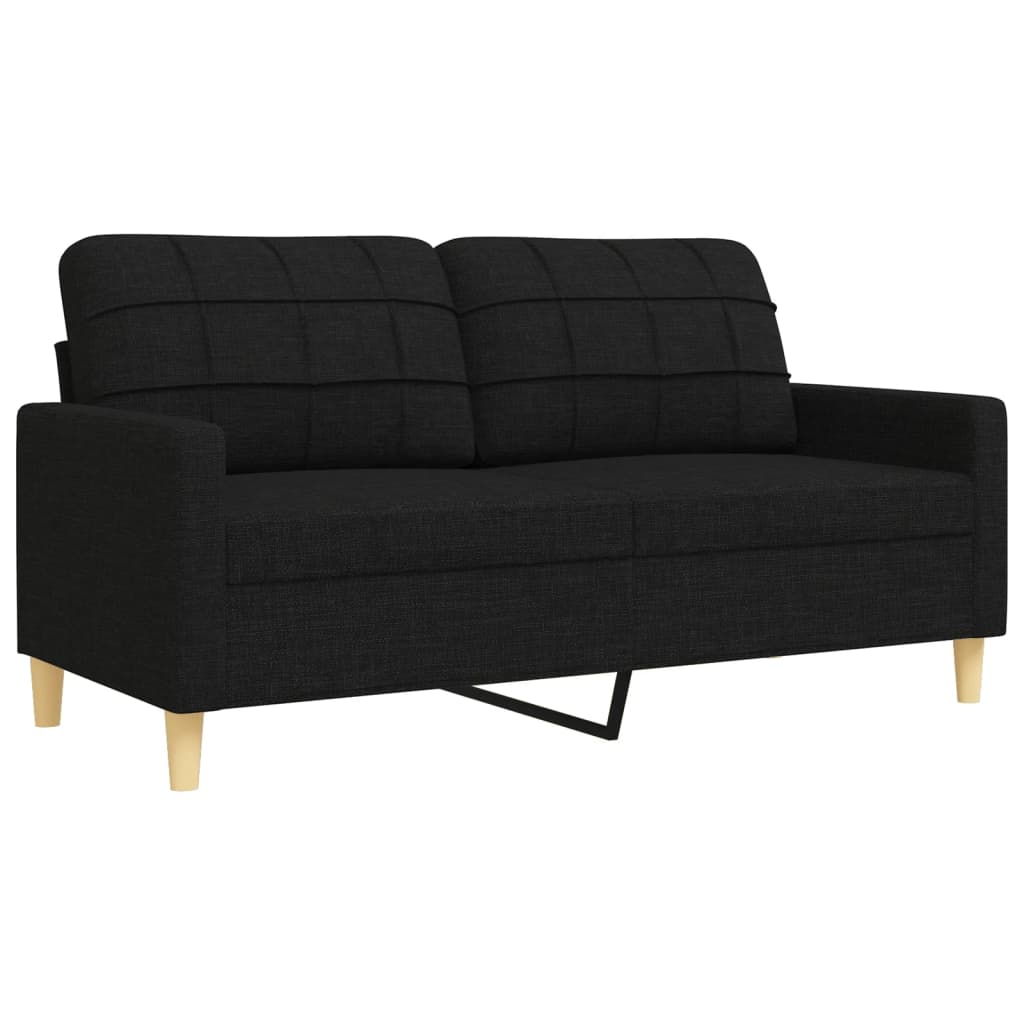3 pcs black fabric sofa set