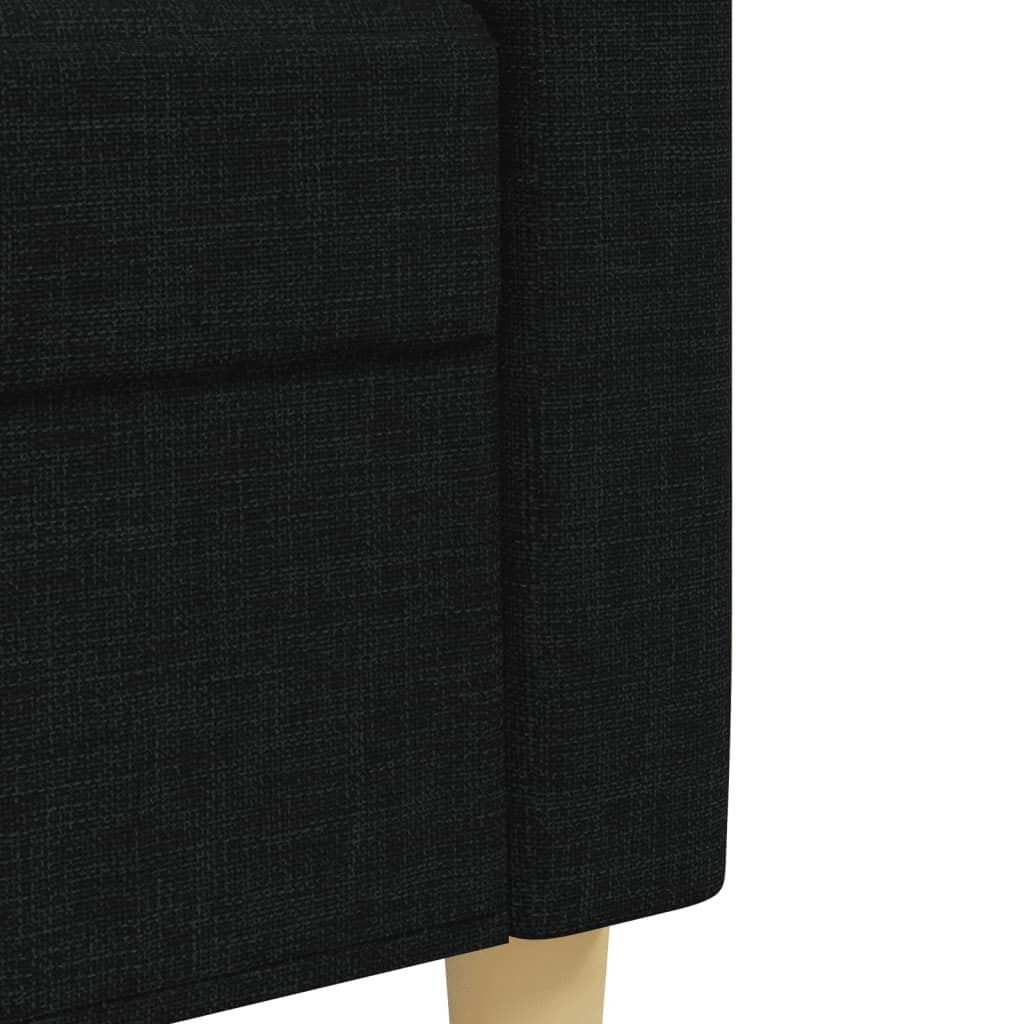 3 pcs black fabric sofa set
