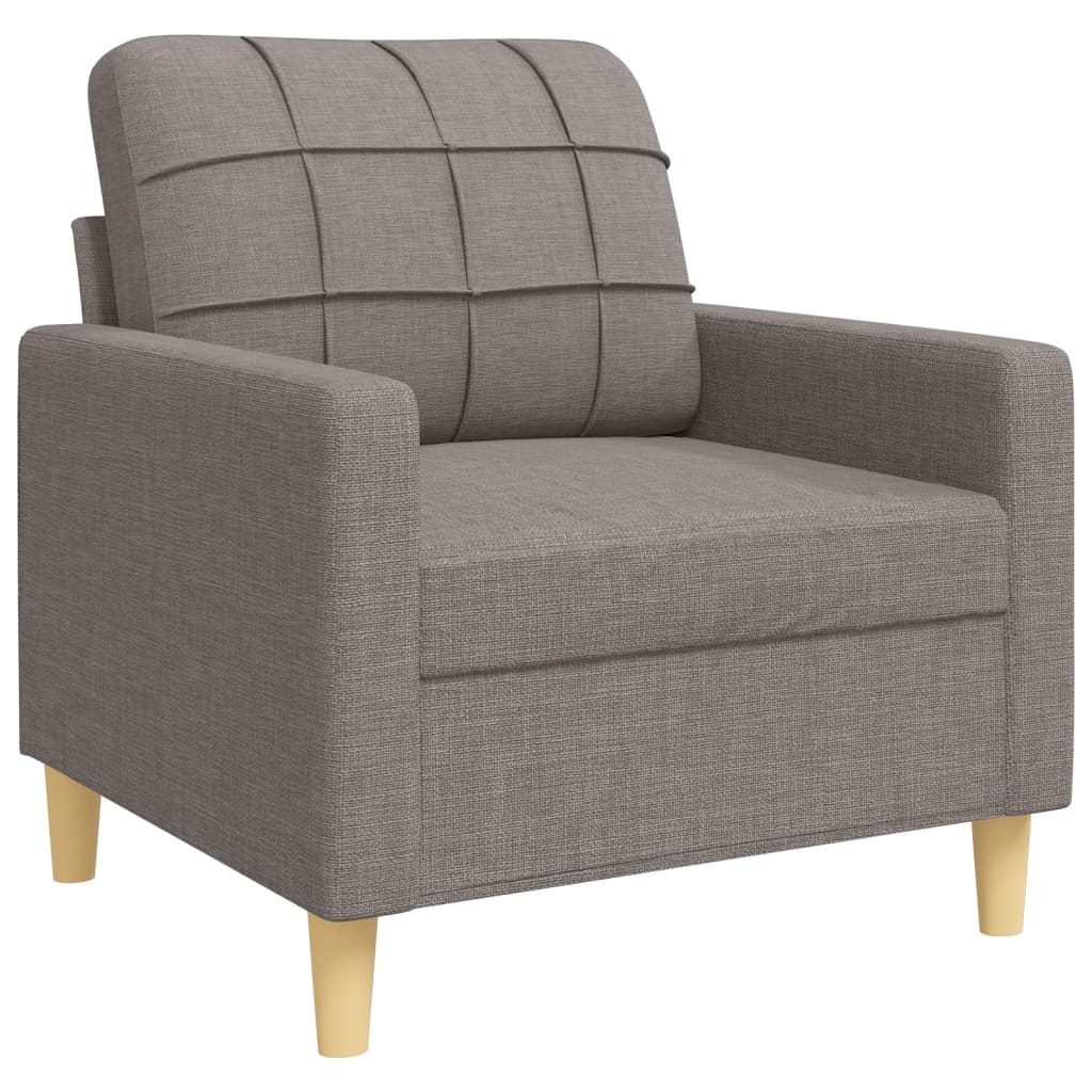 3 pcs conjunto de sofás tecido cinzento-acastanhado
