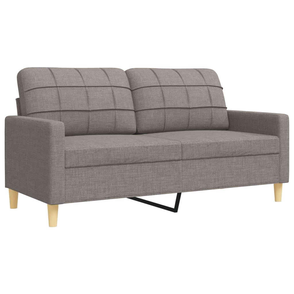 3 pcs conjunto de sofás tecido cinzento-acastanhado