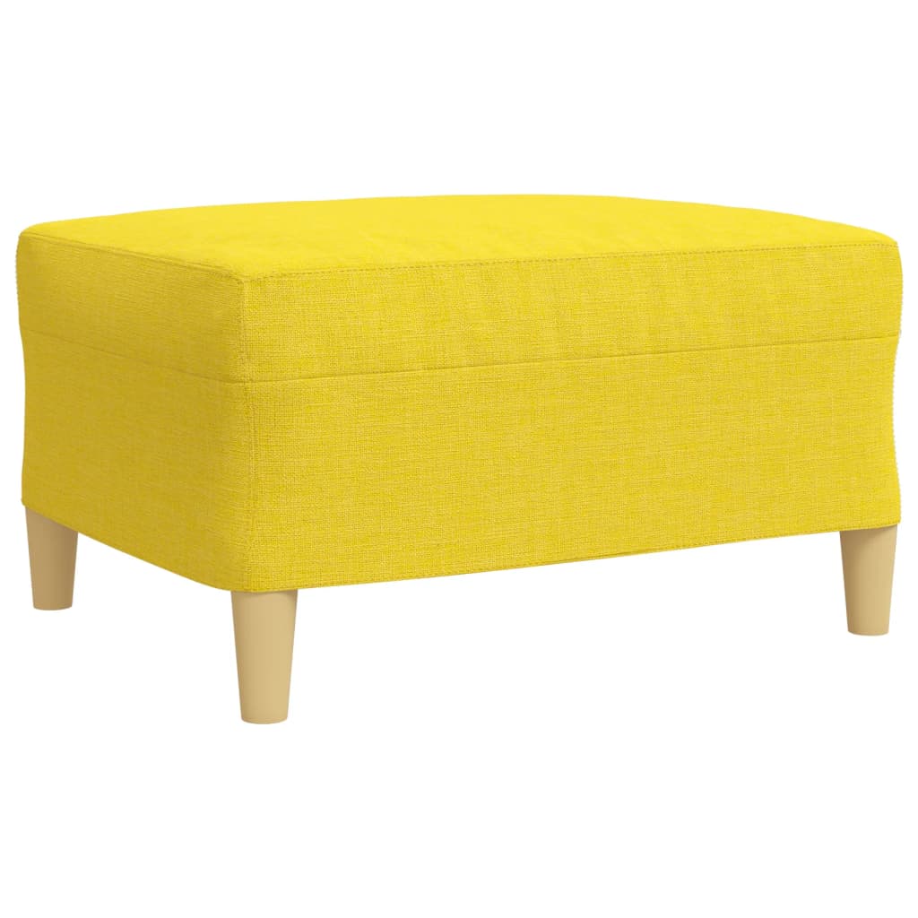 4 pcs sofa set with footstool light yellow fabric