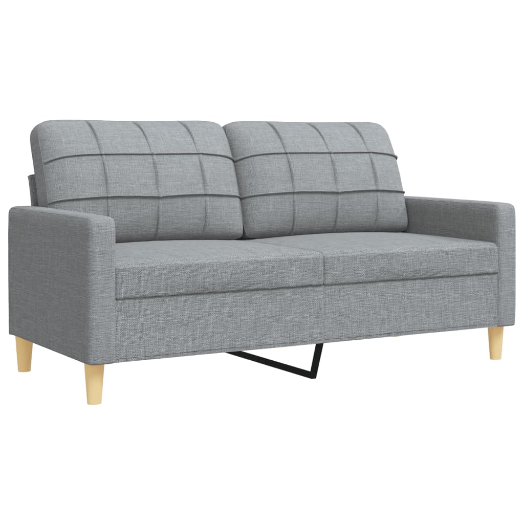 2 pcs conjunto de sofás tecido cinzento-claro