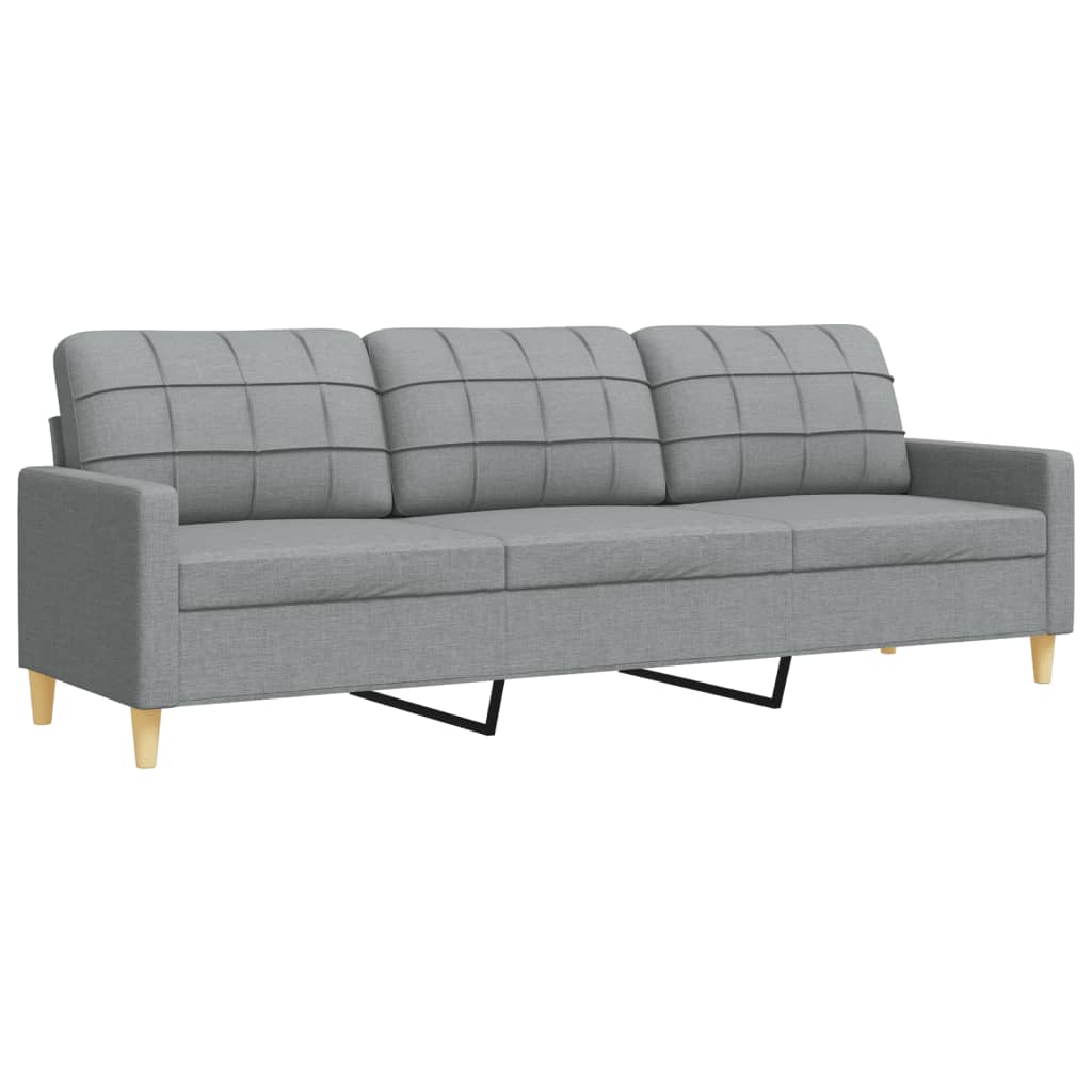 2 pcs conjunto de sofás tecido cinzento-claro