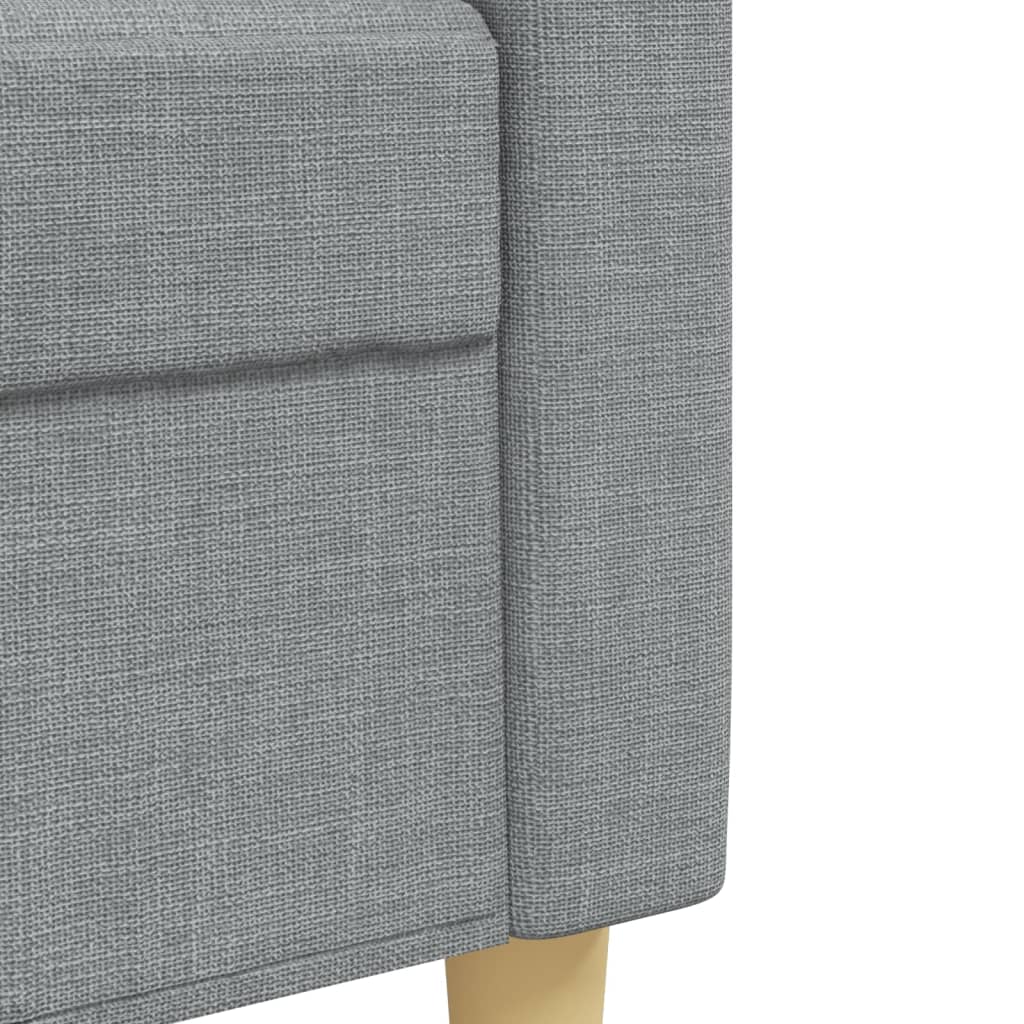 2 pcs conjunto de sofás tecido cinzento-claro