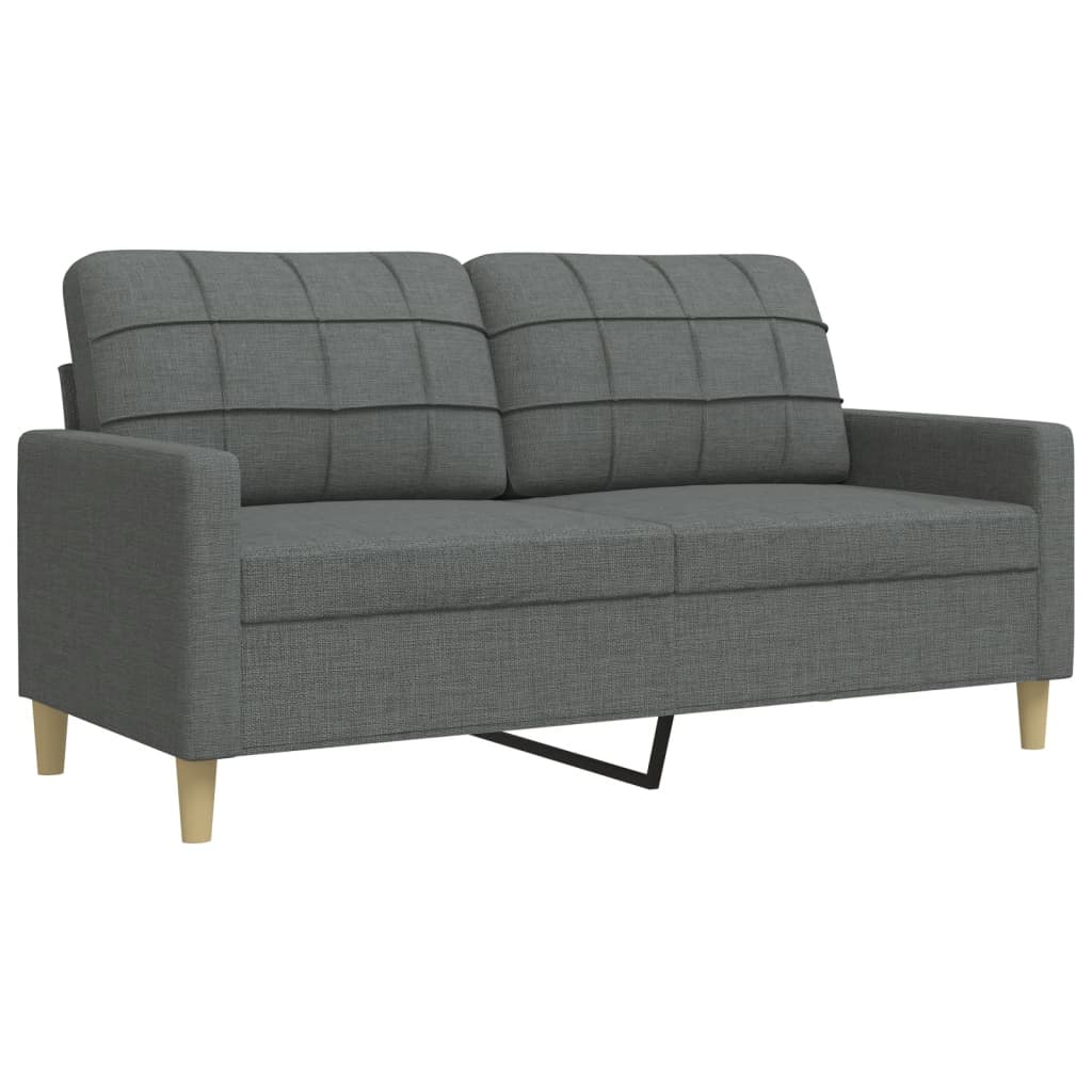 2 pcs conjunto de sofás tecido cinzento-escuro