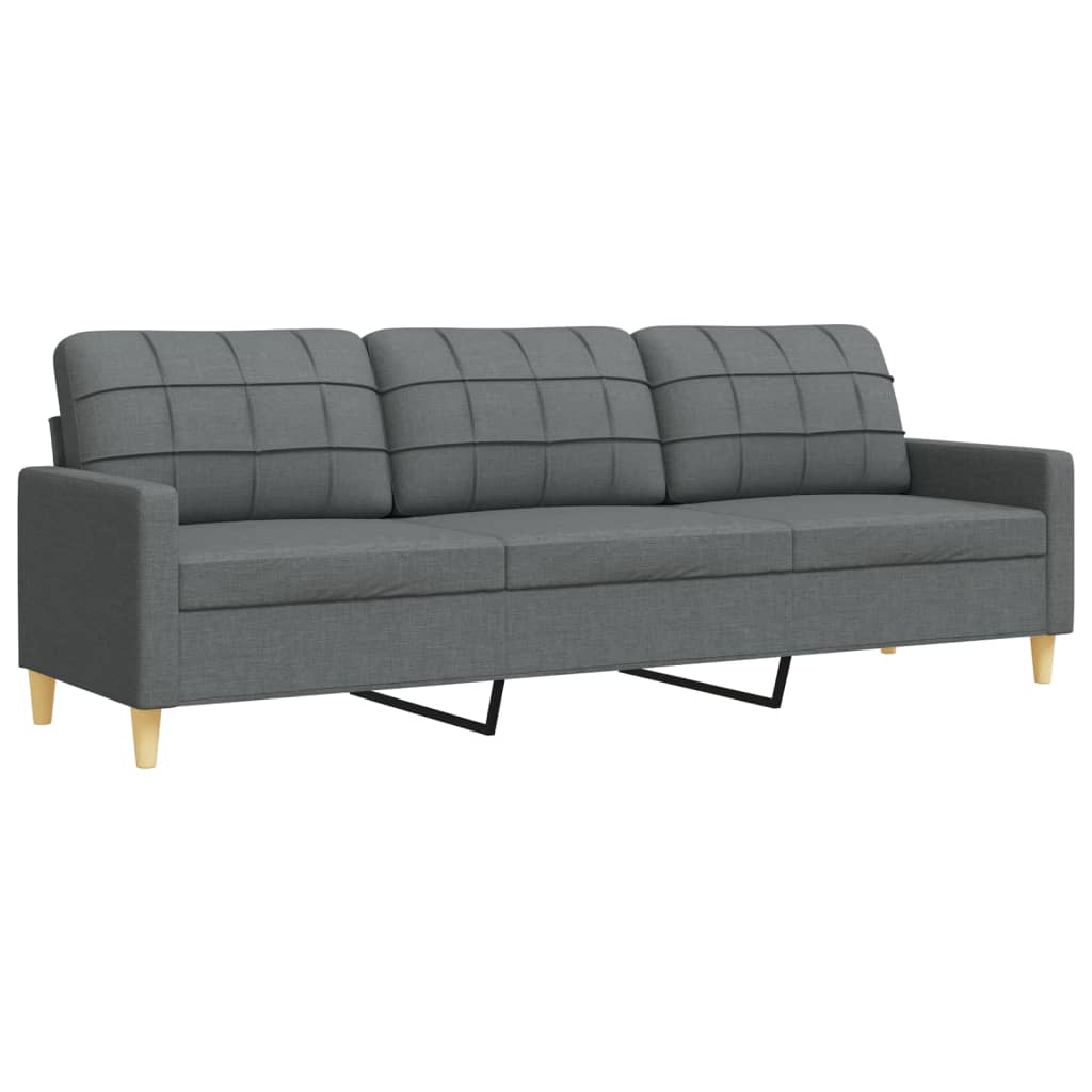 2 pcs conjunto de sofás tecido cinzento-escuro
