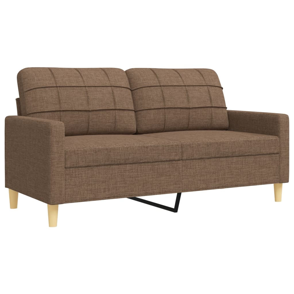 2 pcs brown fabric sofa set