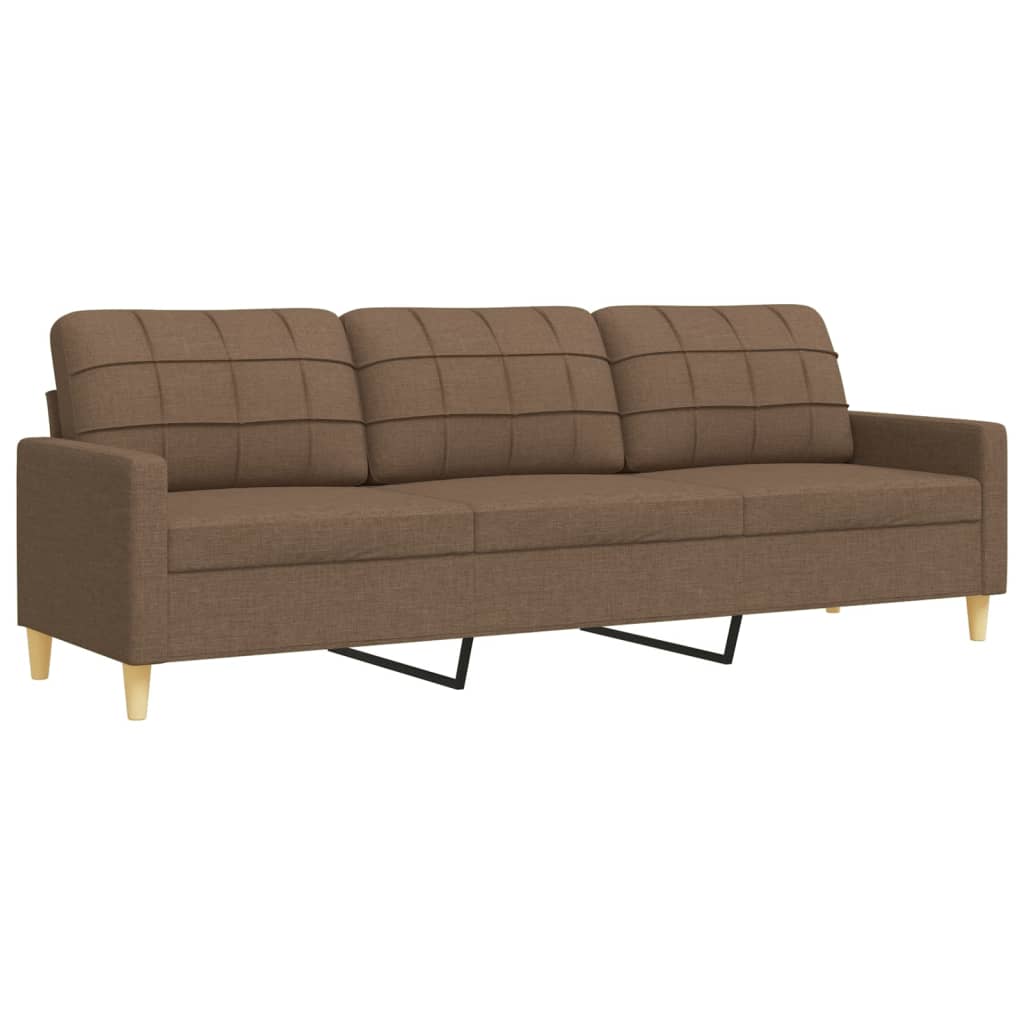 2 pcs brown fabric sofa set