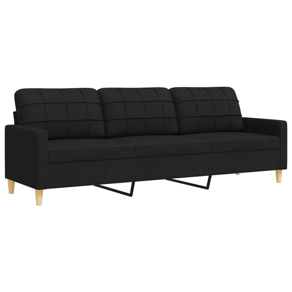 2 pcs black fabric sofa set