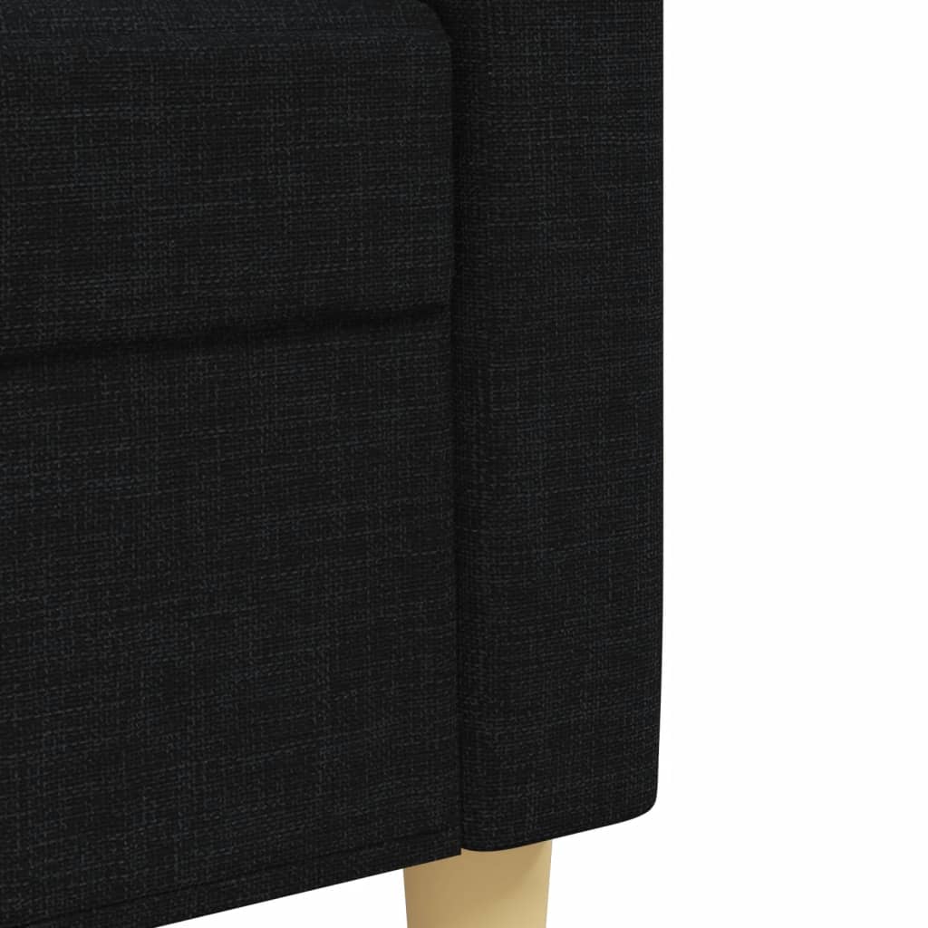2 pcs black fabric sofa set