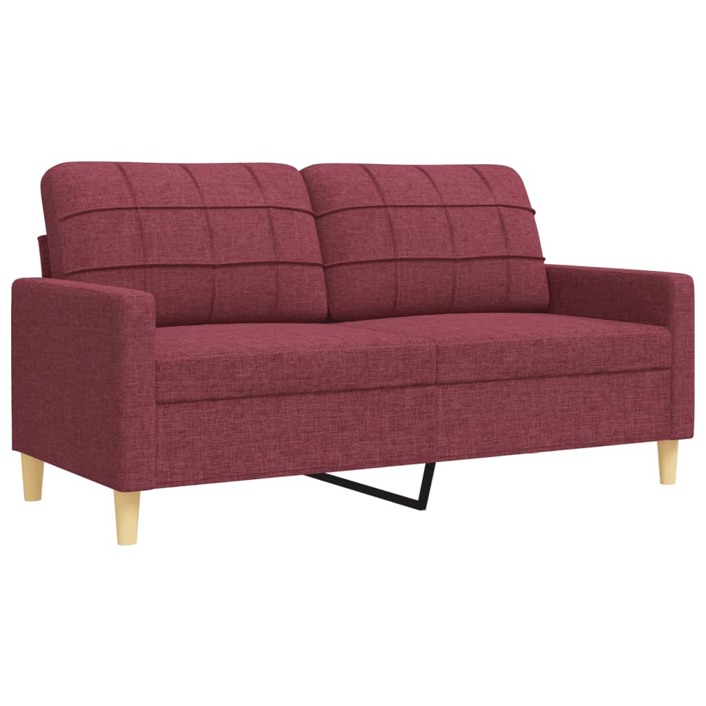 2 pcs sofa set red-indigo fabric