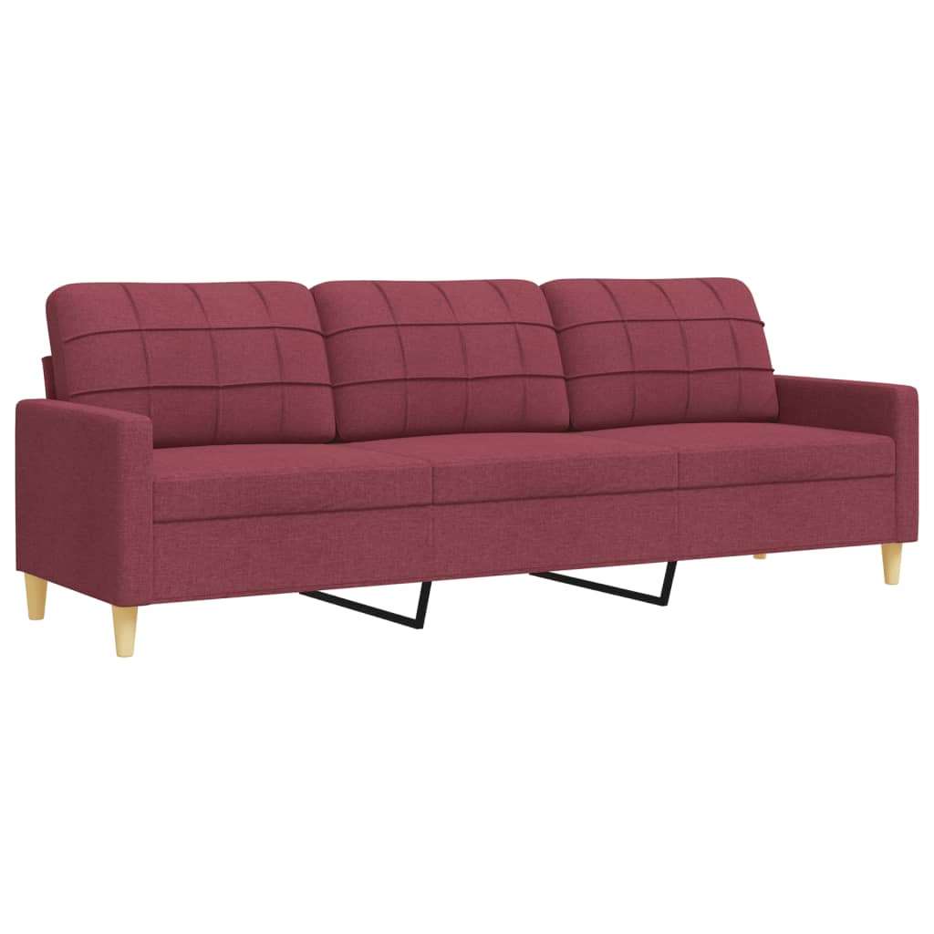 2 pcs sofa set red-indigo fabric