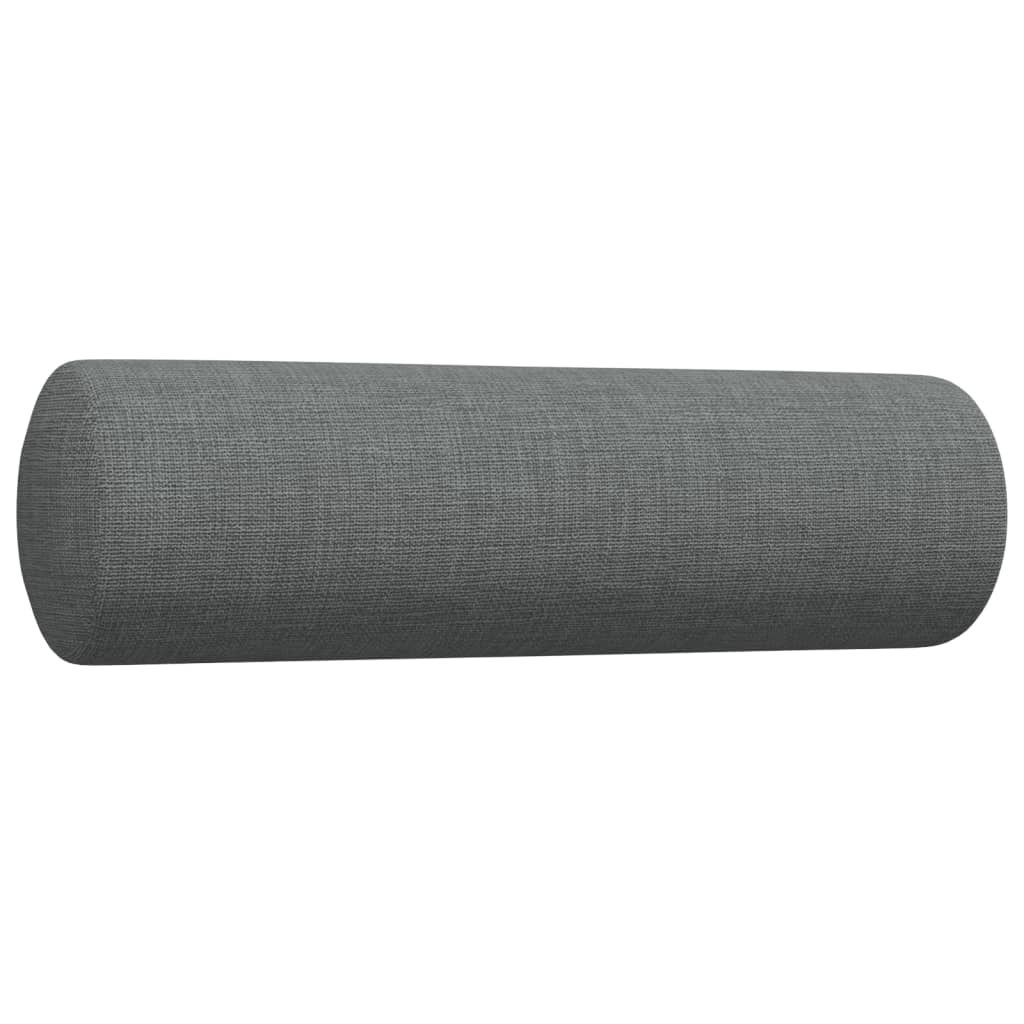 2 pcs conjunto de sofás com almofadões tecido cinzento-escuro