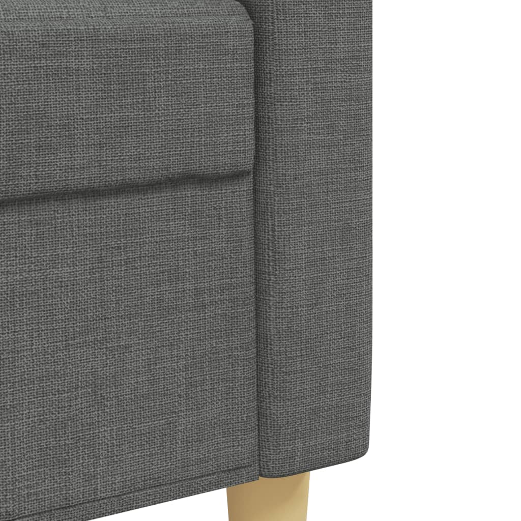2 pcs conjunto de sofás com almofadões tecido cinzento-escuro