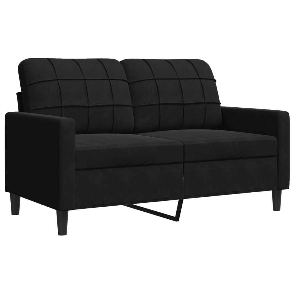 3 pcs sofa set with black velvet cushions