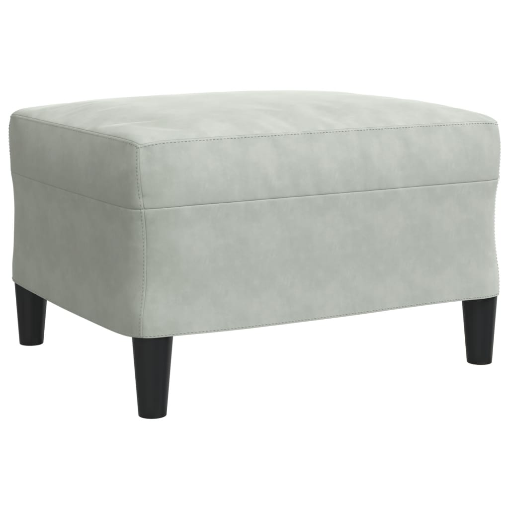 4 pcs conjunto de sofás com almofadões veludo cinzento-claro