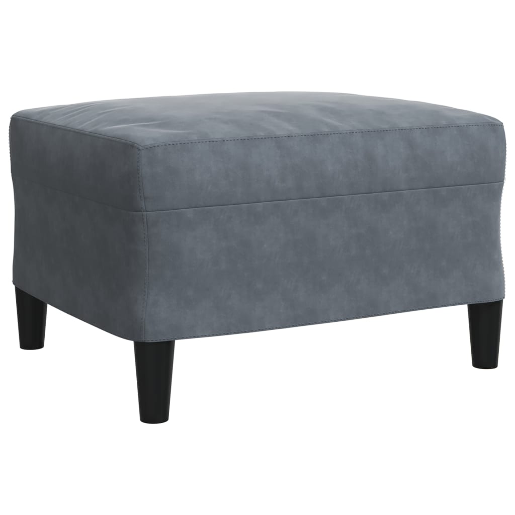 4 pcs conjunto de sofás com almofadões veludo cinzento-escuro