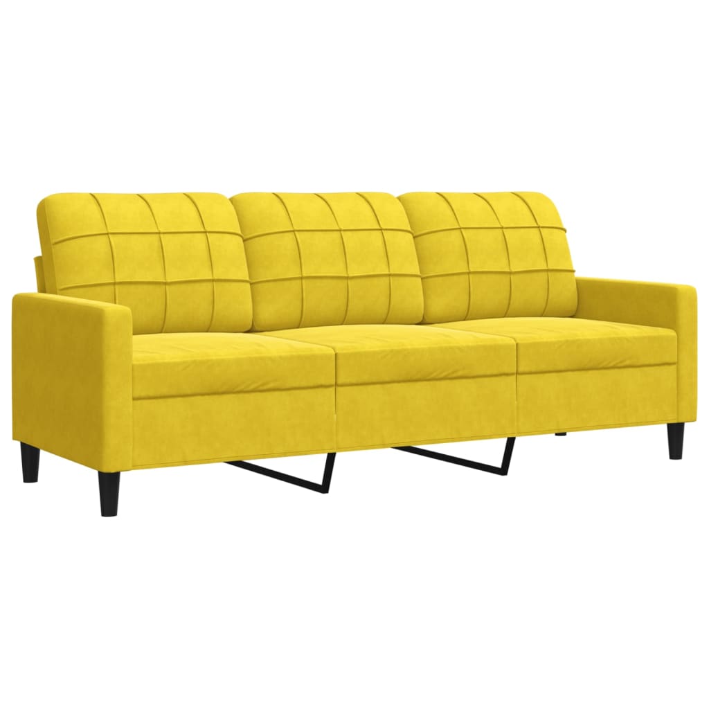 4 pcs conjunto de sofás com almofadões veludo amarelo