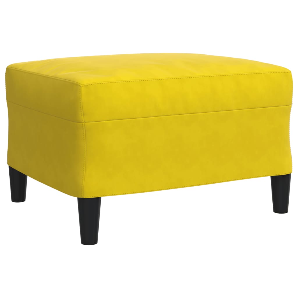 4 pcs conjunto de sofás com almofadões veludo amarelo