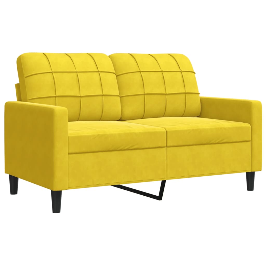 4 pcs conjunto de sofás com almofadões e rolos veludo amarelo