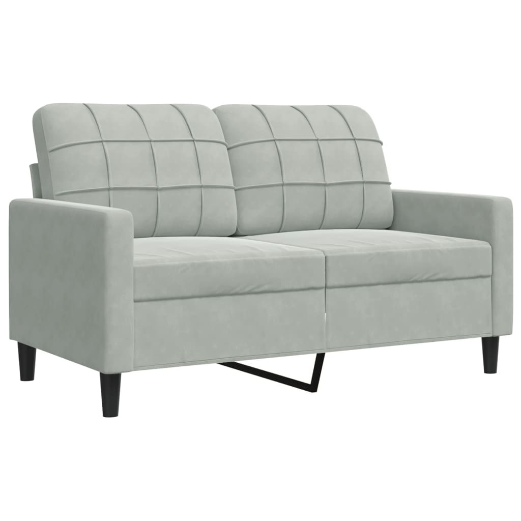 2 pcs sofa set with light grey velvet cushions