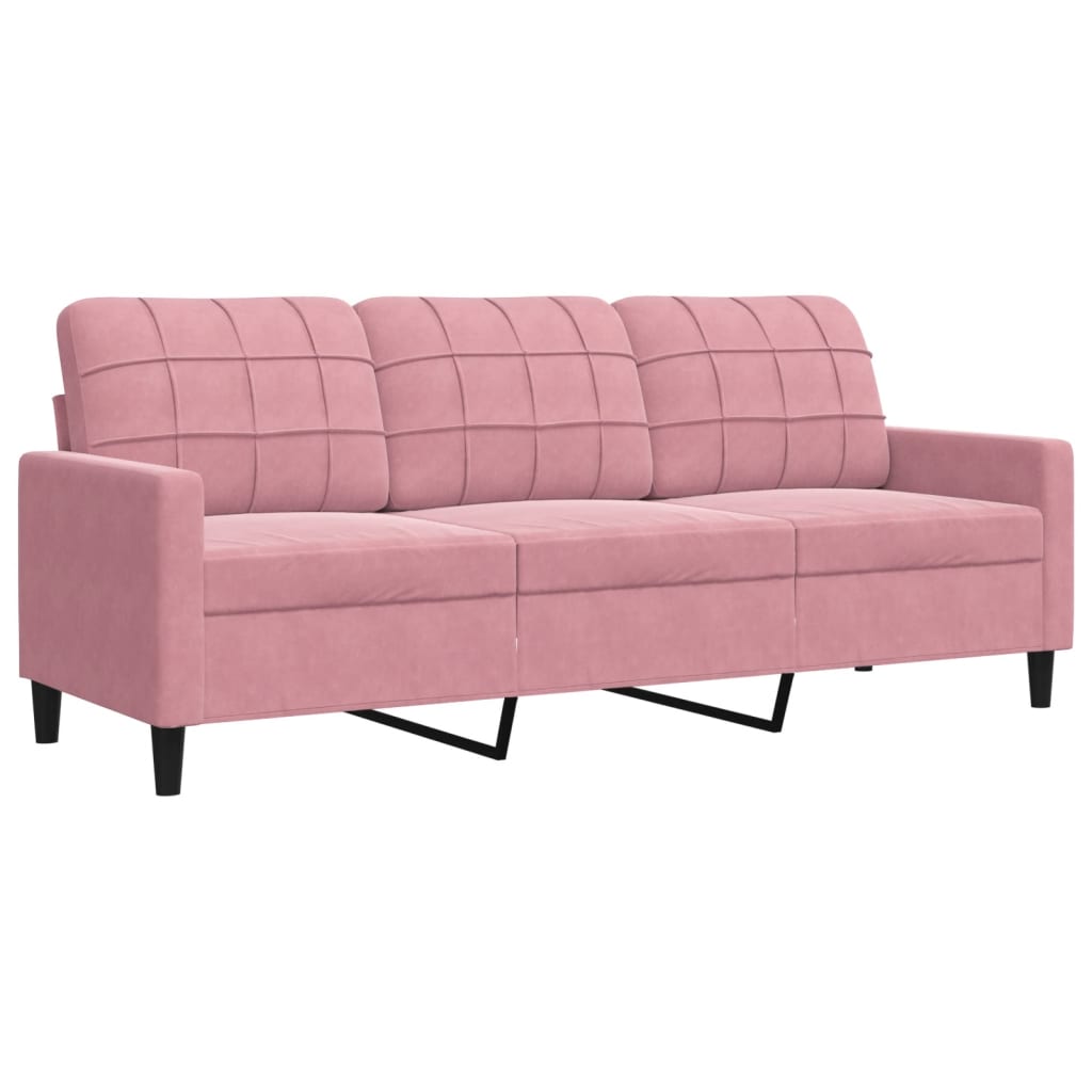 2 pcs conjunto de sofás com almofadões veludo rosa