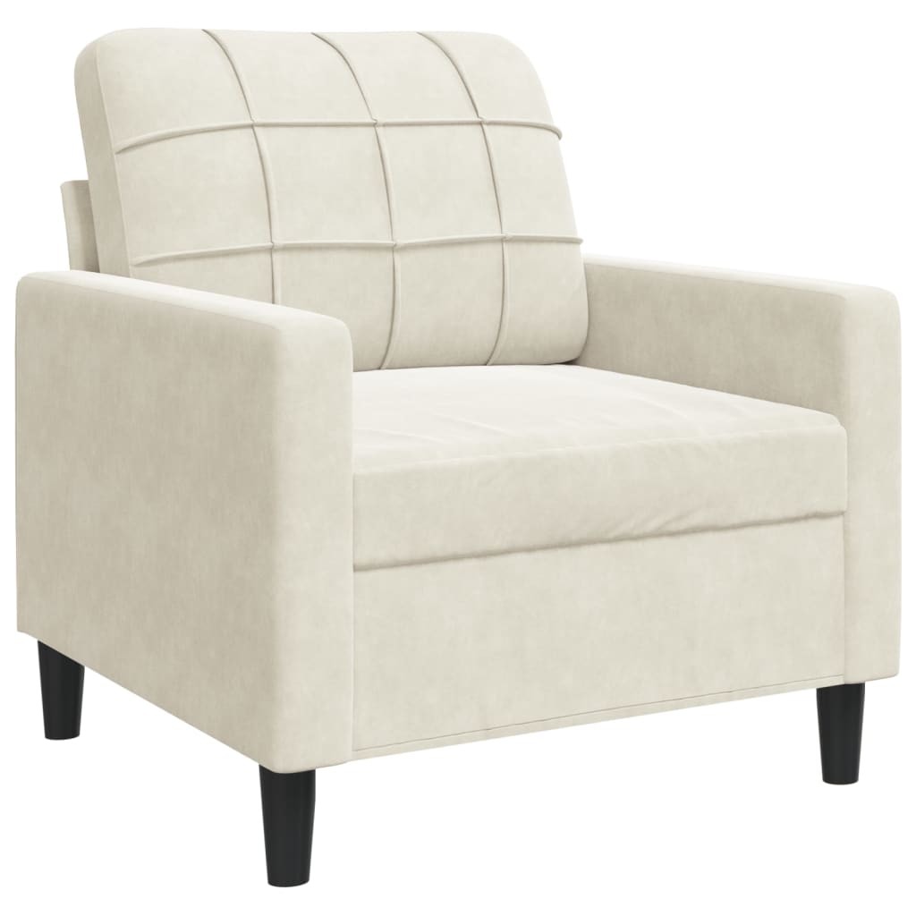 3 pcs sofa set with cream velvet cushions