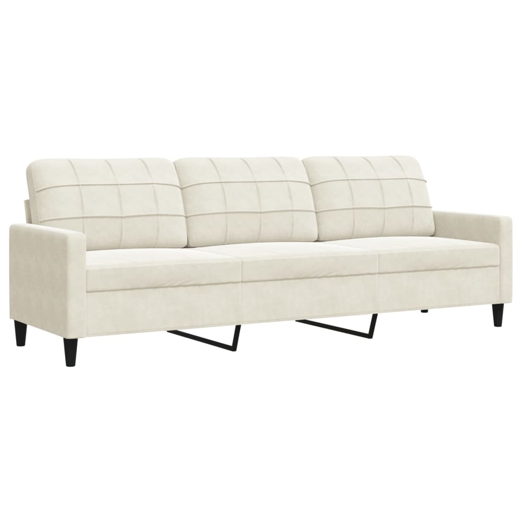 3 pcs sofa set with cream velvet cushions