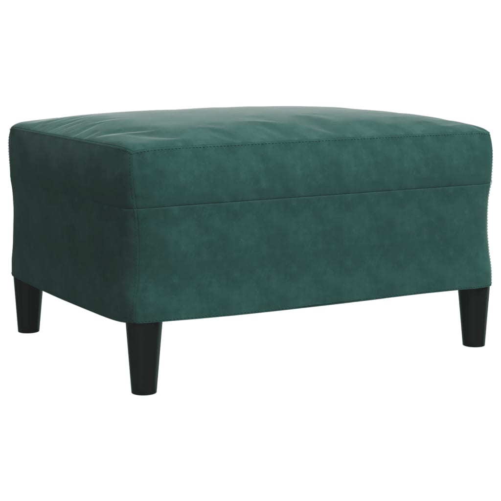 4 pcs conjunto de sofás com almofadões veludo verde-escuro