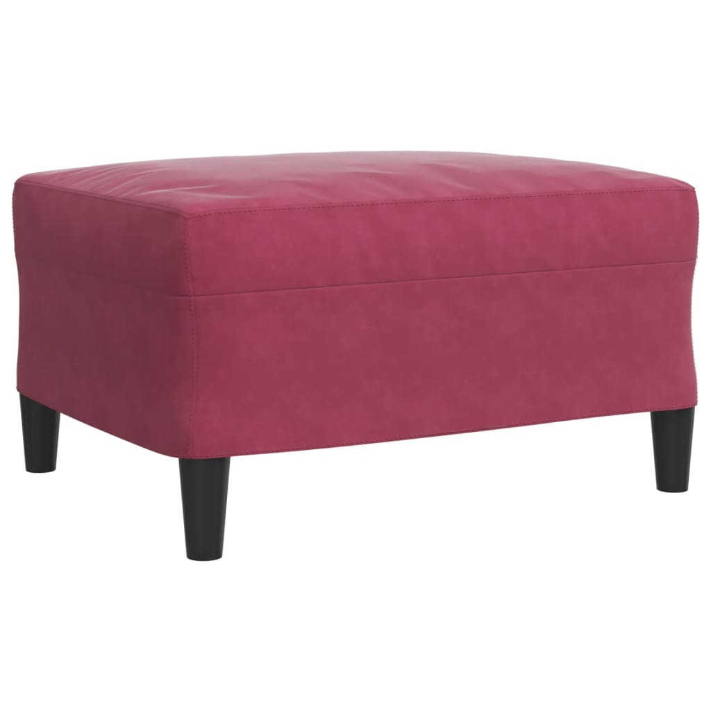 4 pcs conjunto de sofás com almofadões veludo vermelho tinto