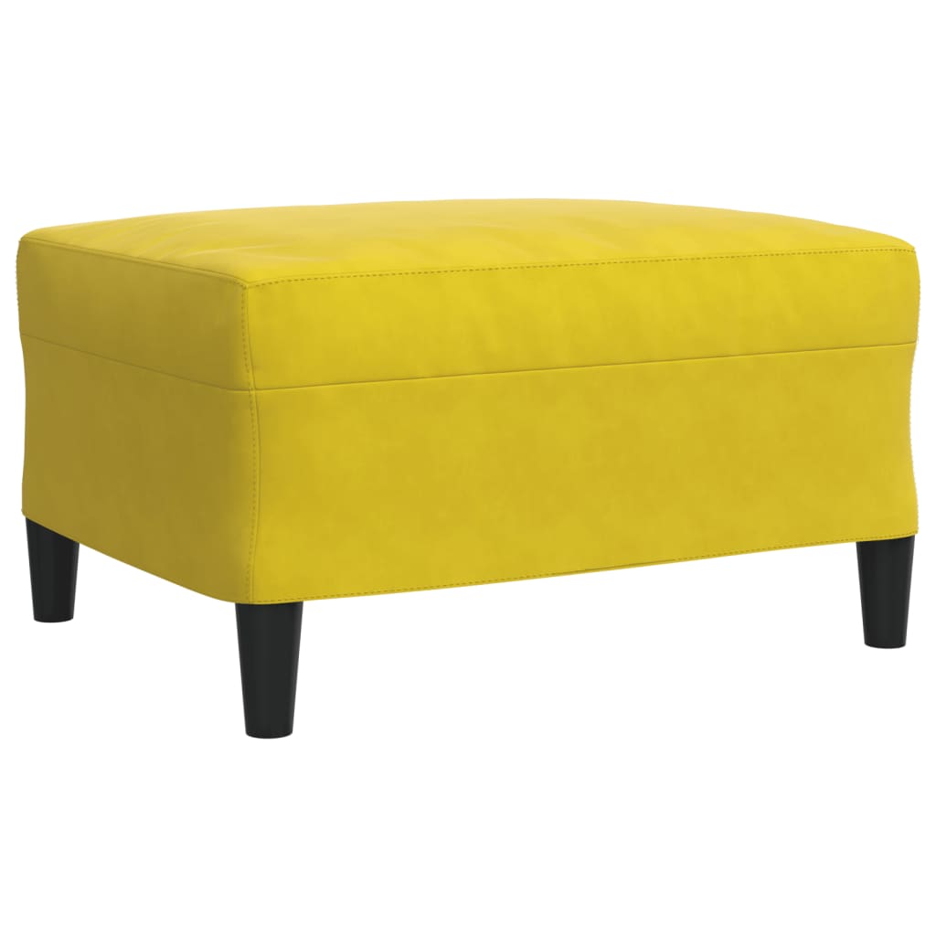 4 pcs conjunto de sofás com almofadões veludo amarelo