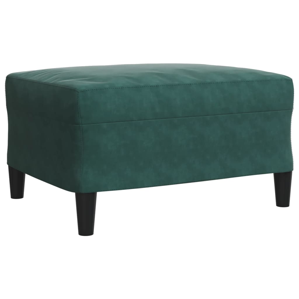 4 pcs conjunto sofás com almofadões e rolos veludo verde-escuro