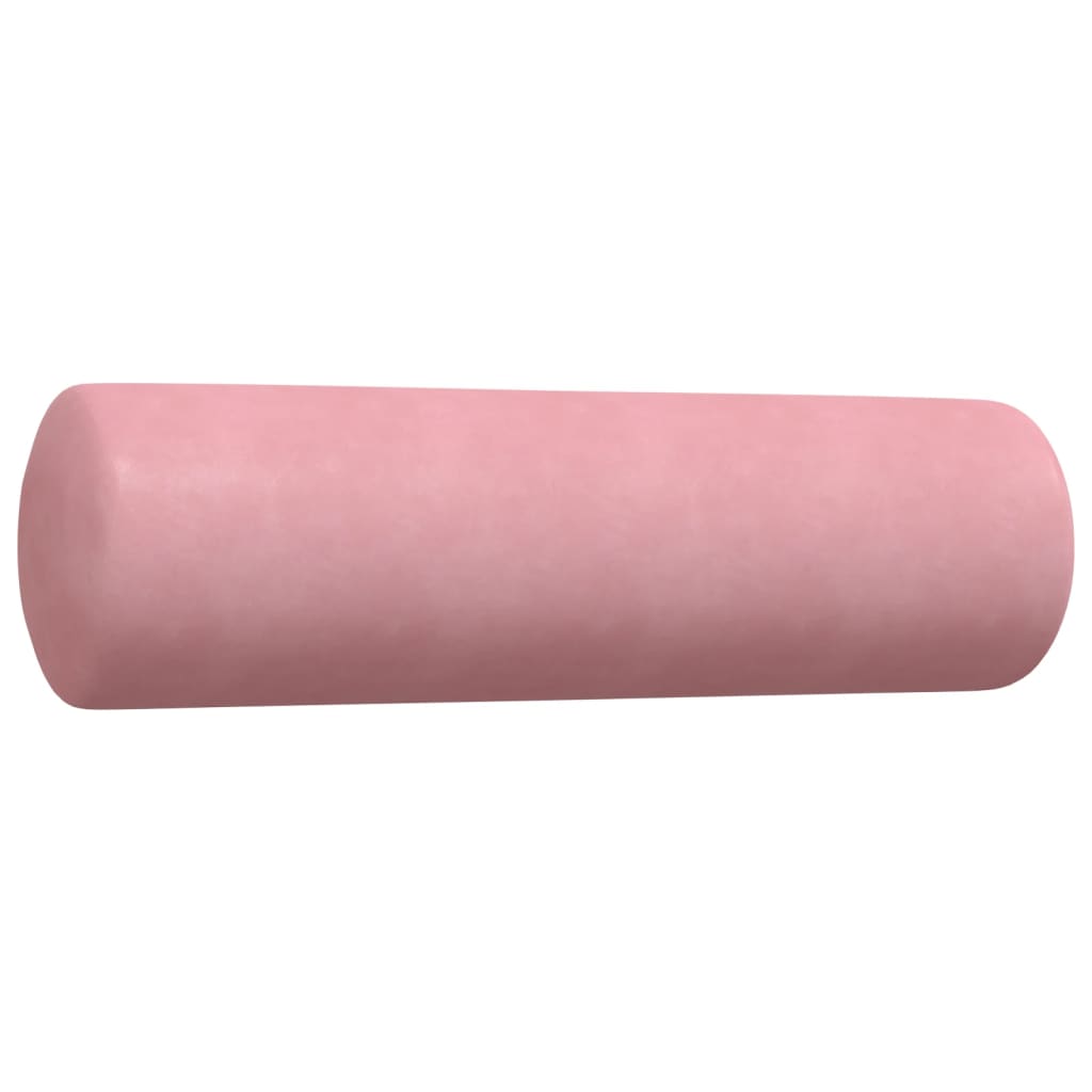 4 pcs conjunto de sofás com almofadões e rolos veludo rosa