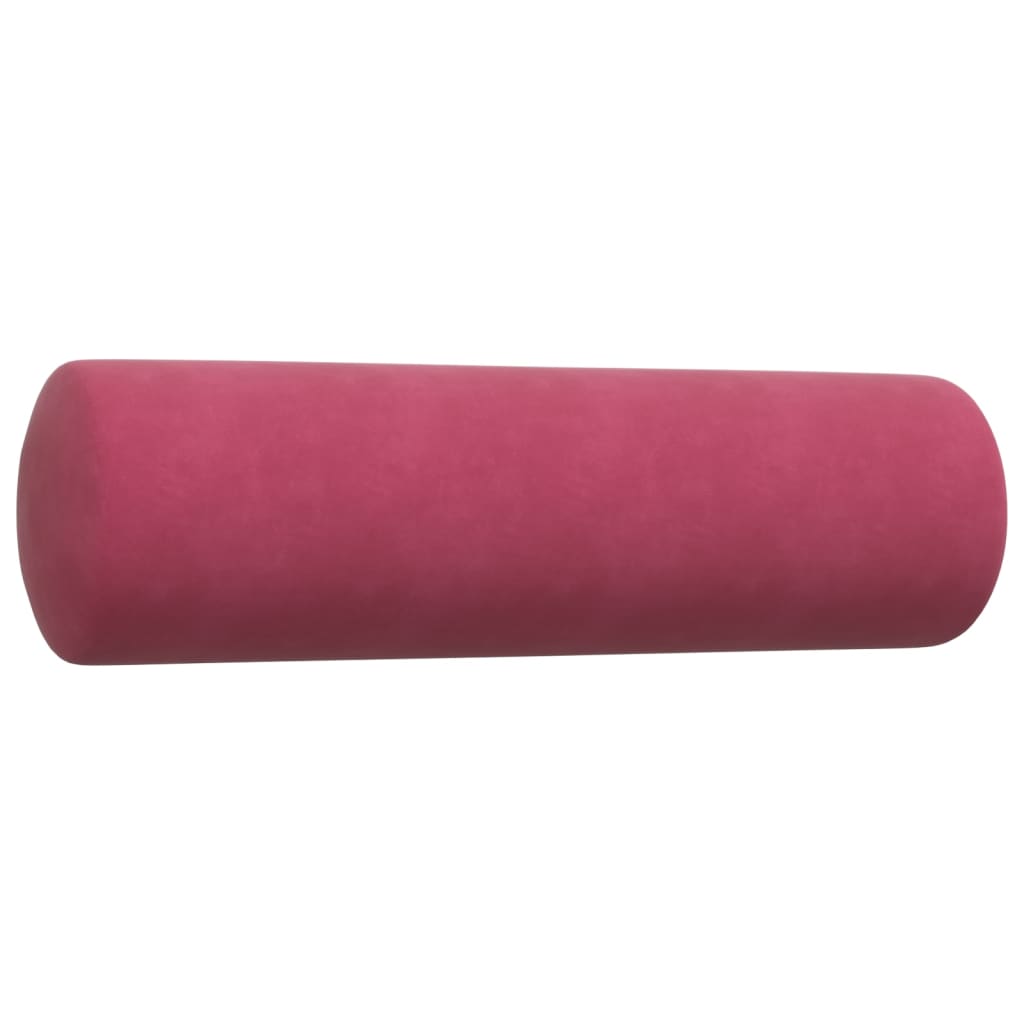4pcs conjunto sofás c/ almofadões e rolos veludo vermelho tinto