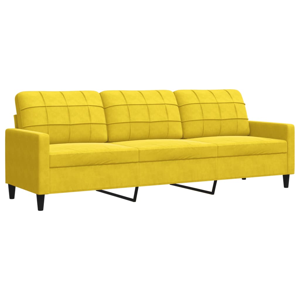 4 pcs conjunto de sofás com almofadões e rolos veludo amarelo
