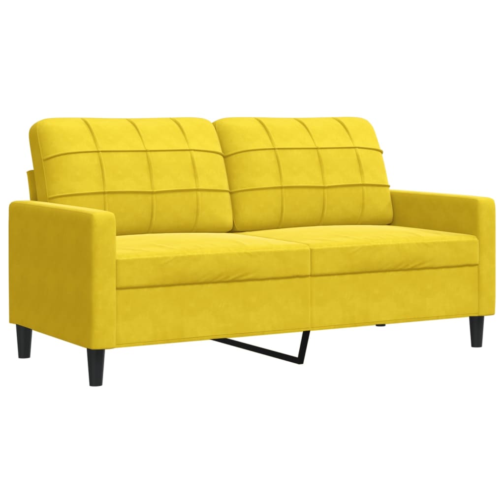 4 pcs conjunto de sofás com almofadões e rolos veludo amarelo