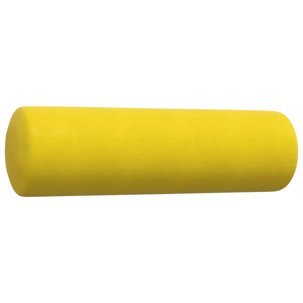 4 pcs conjunto de sofás com almofadões e rolos veludo amarelo