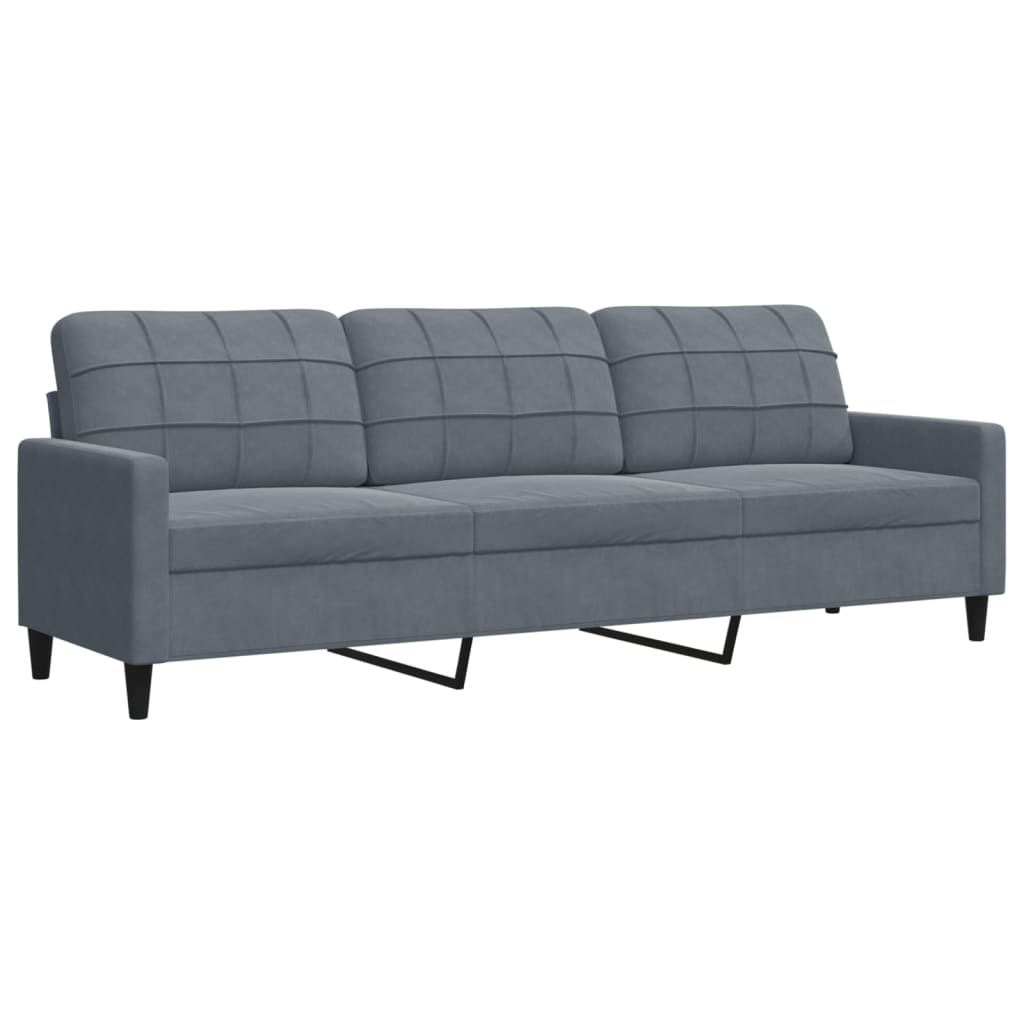 2 pcs sofa set with dark grey velvet cushions