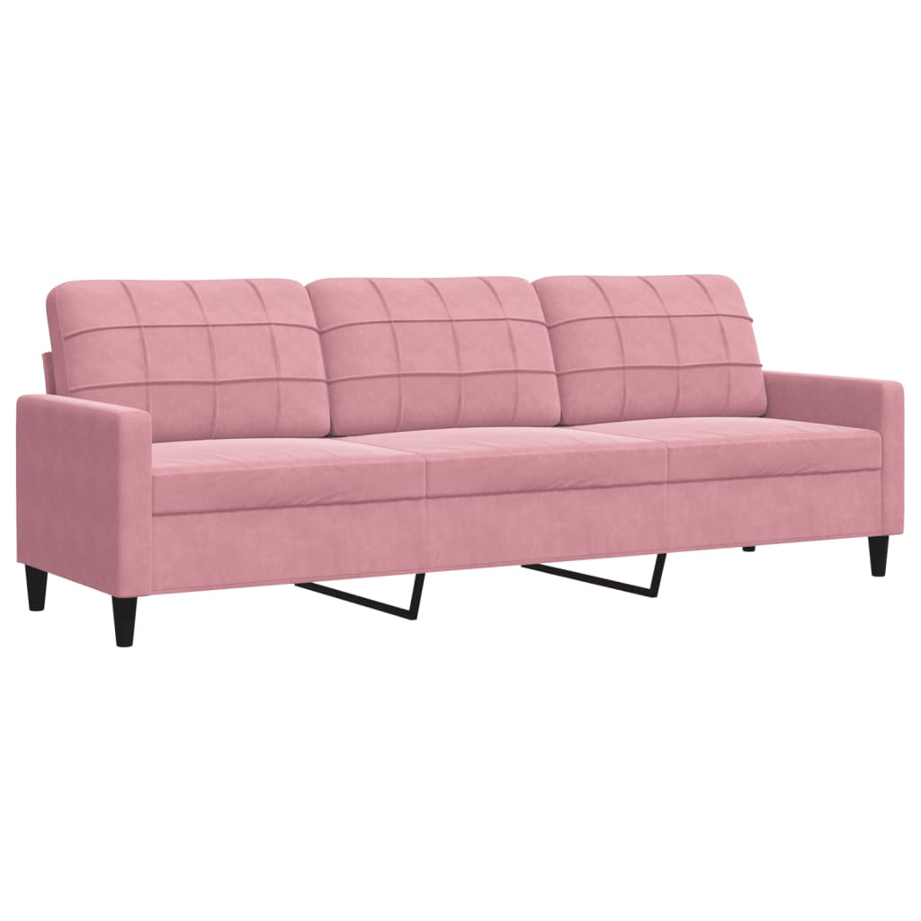 2 pcs conjunto de sofás com almofadões e rolos veludo rosa