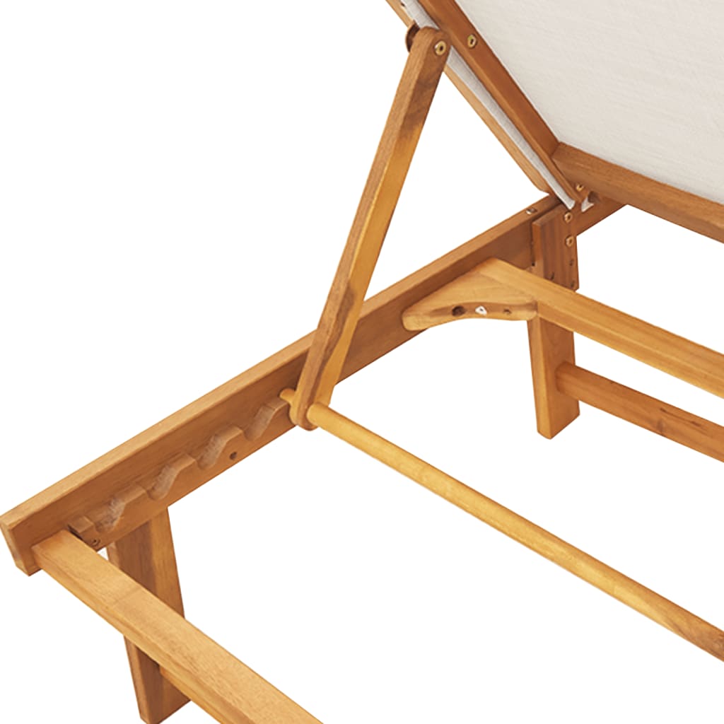 Sun loungers with table 2 pcs solid acacia/textilene grey