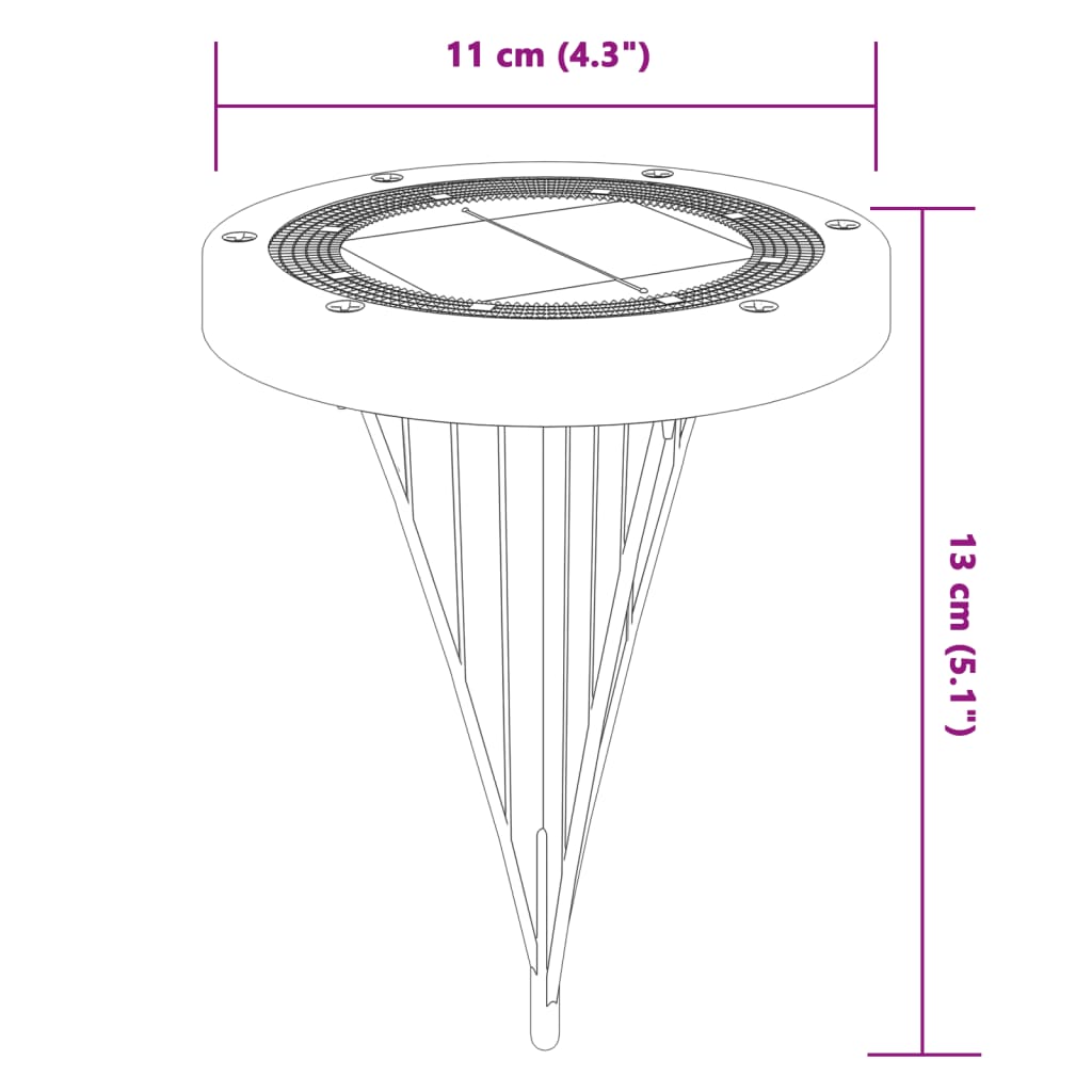 Luzes solares para exterior com espigões 4 pcs branco quente