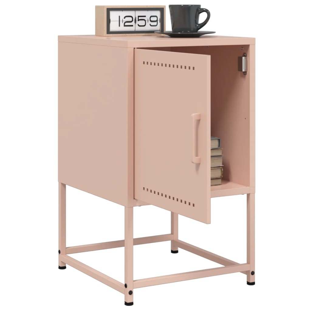 Mesa de cabeceira 36x39x60,5 cm aço rosa