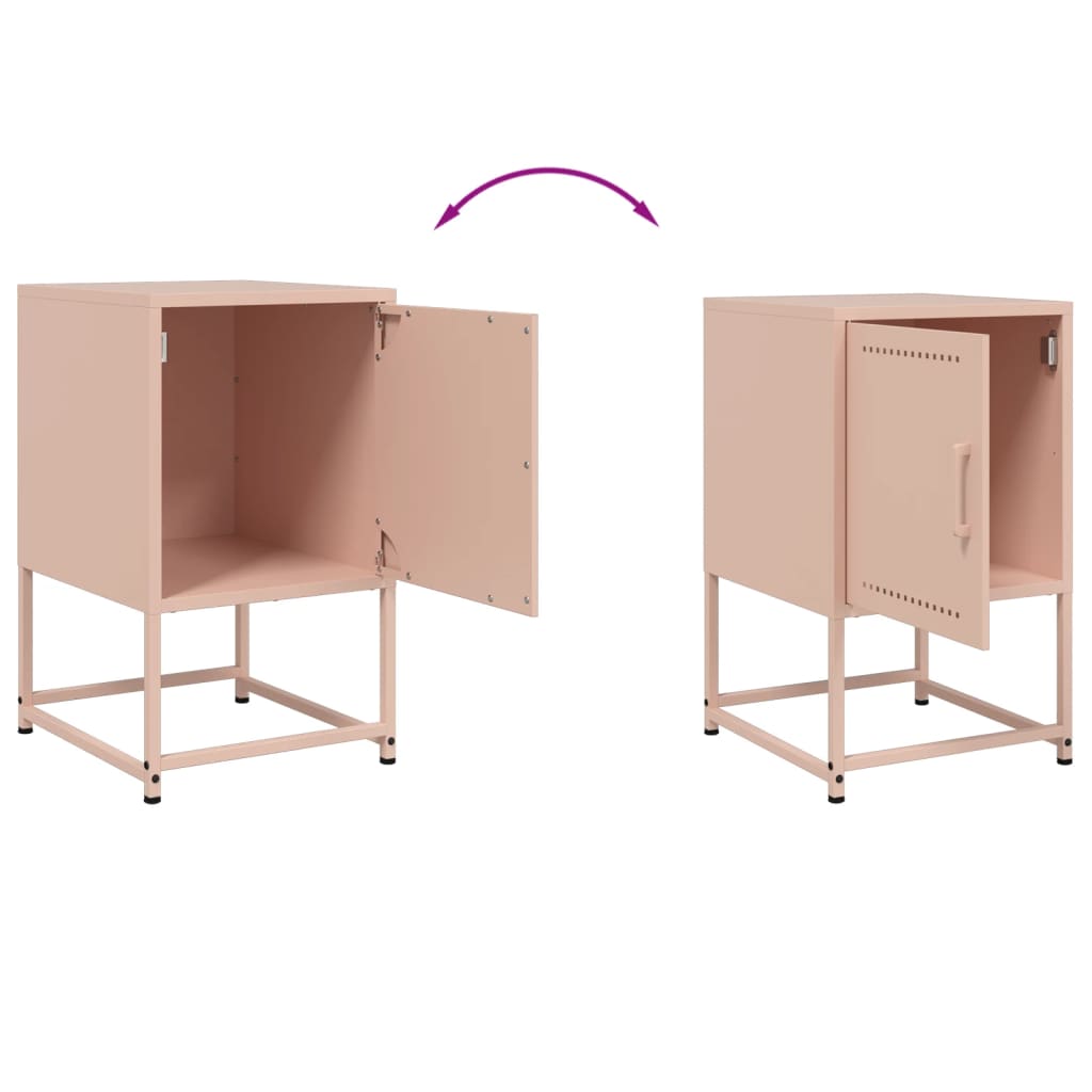 Mesa de cabeceira 36x39x60,5 cm aço rosa